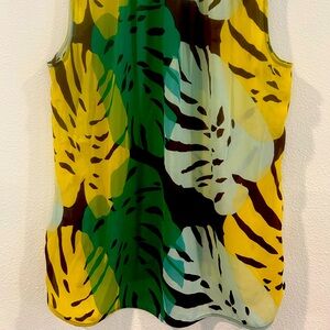 Banana Republic Yellow and Green Sleeveless Tank Top